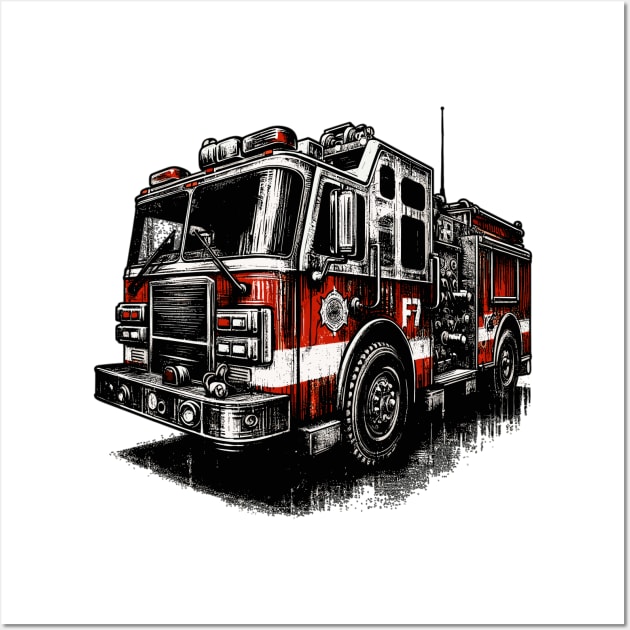 Fire Truck Wall Art by Vehicles-Art